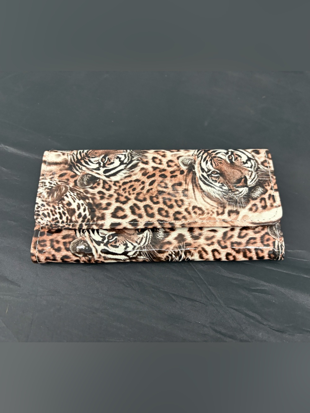Leopard & Tiger Print Faux Leather Wallet